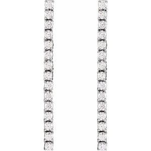 Accented Drop Earrings · 0.75 ct — 14K White Gold view 2