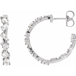 Lab-Grown Diamond Hoop Earrings · 2 ct — 14K White Gold