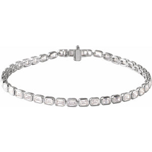 Lab-Grown Diamond Line Bracelet · 6–6.25 ct — 14K White Gold
