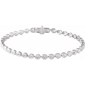 Lab-Grown Diamond Line Bracelet · 4–4.9 ct — 14K White Gold