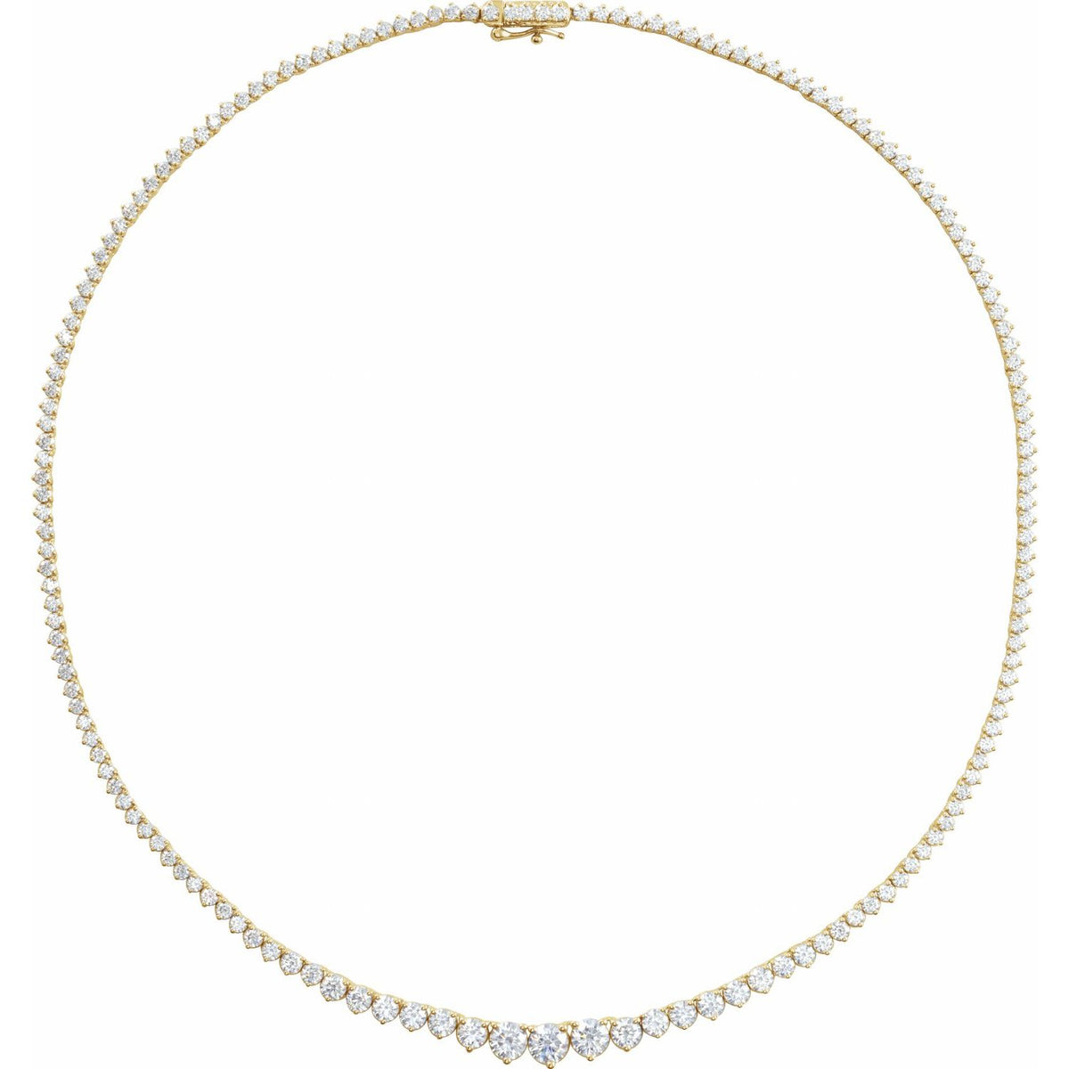 Lab-Grown Diamond Line Necklace · 14.75 ct — 14K Yellow Gold