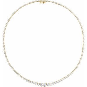 Lab-Grown Diamond Line Necklace · 14.75 ct — 14K Yellow Gold