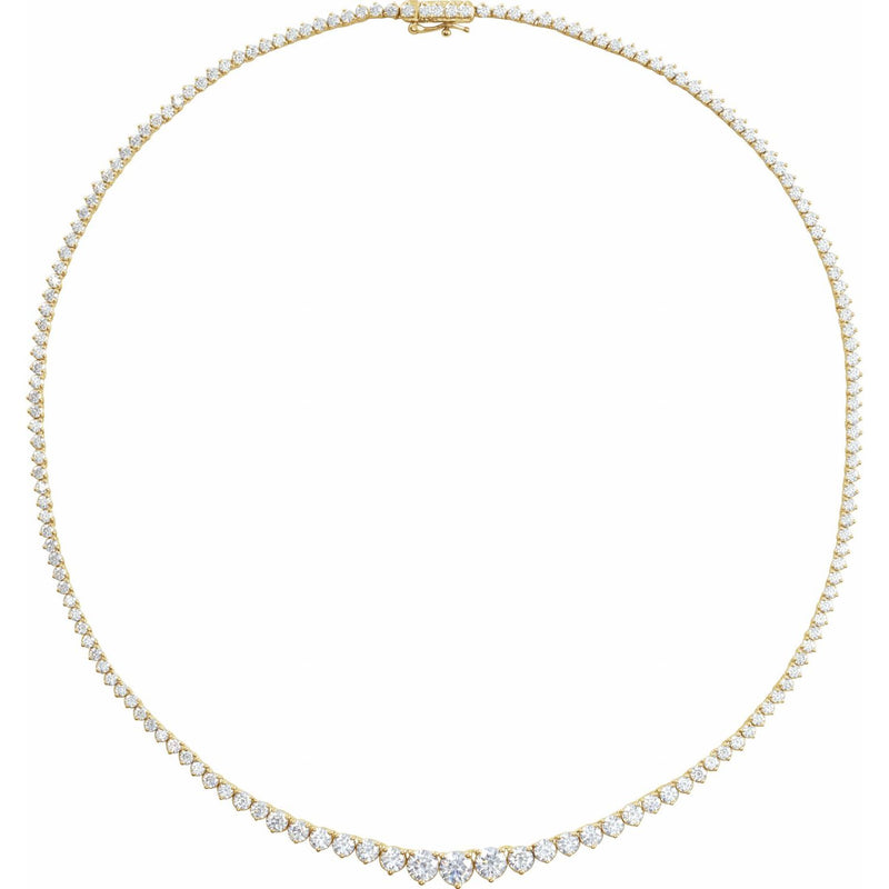 Lab-Grown Diamond Line Necklace · 14.75 ct — 14K Yellow Gold