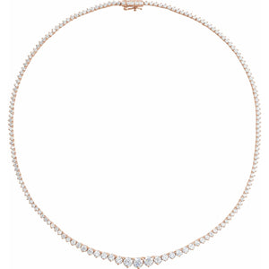 Lab-Grown Diamond Line Necklace · 14.75 ct — 14K Rose Gold