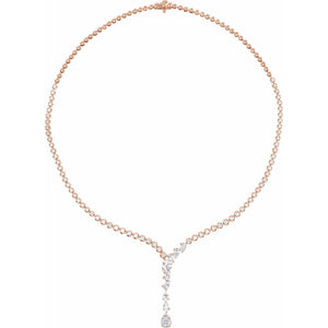 Lab-Grown Diamond Line Necklace · 14.1 ct — 14K Rose Gold