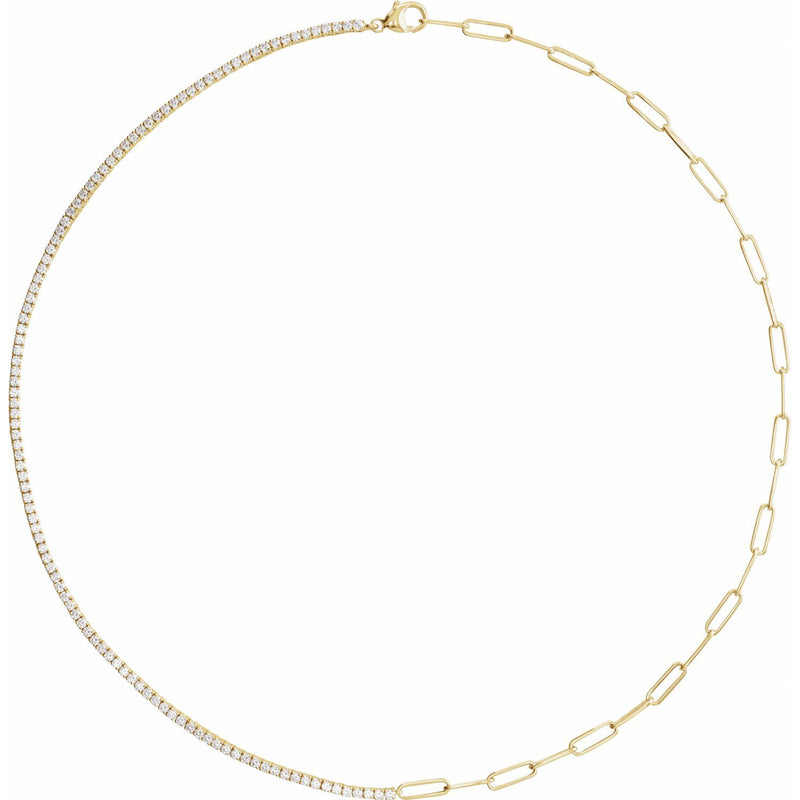 Lab-Grown Diamond Line Necklace · 5.15 ct — 14K Yellow Gold