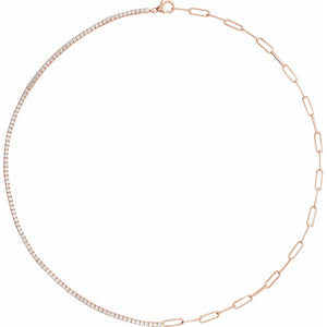 Lab-Grown Diamond Line Necklace · 5.15 ct — 14K Rose Gold