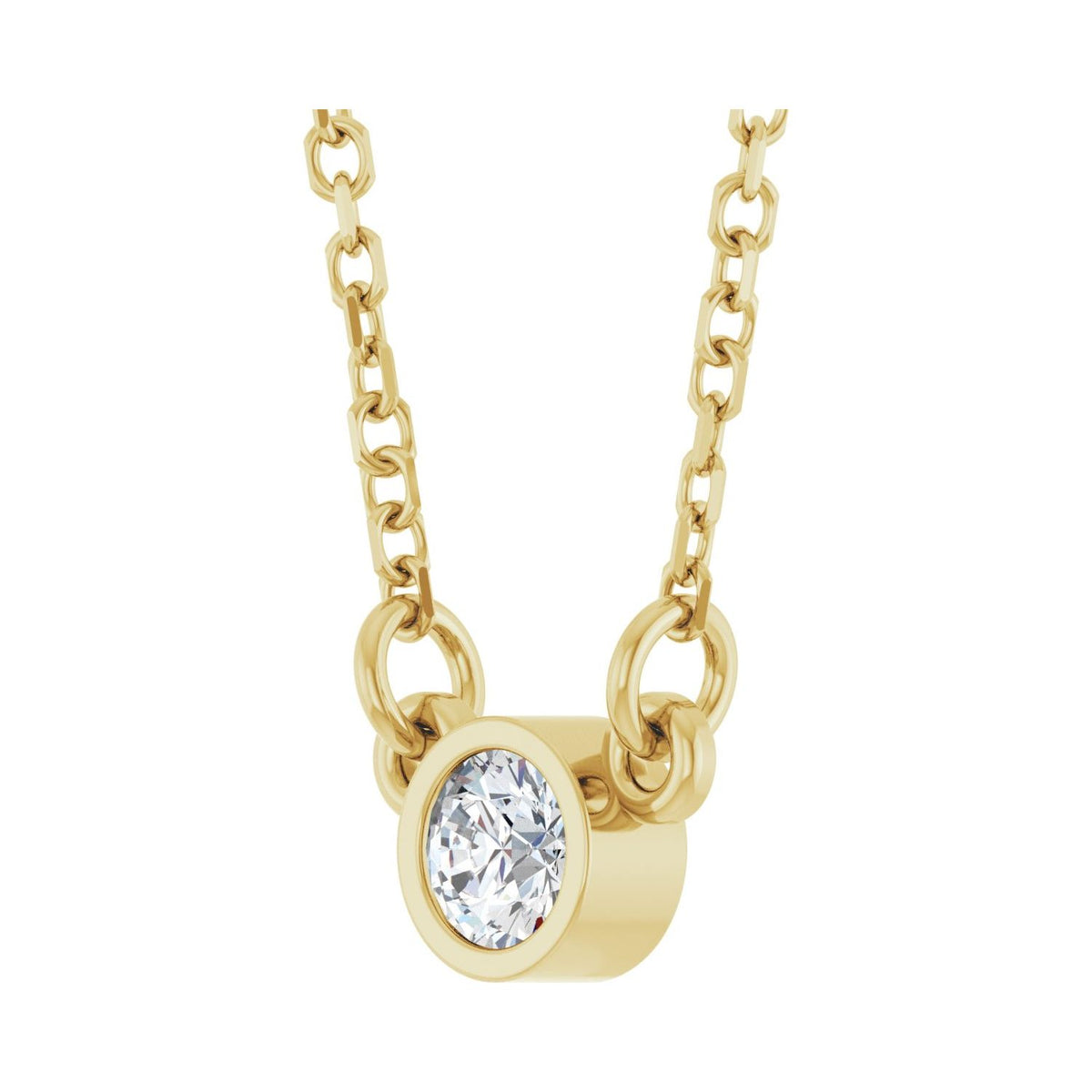 Bezel-Set Solitaire Birthstone Necklace · 3.1–5.7 ct — 14K Yellow Gold view 2