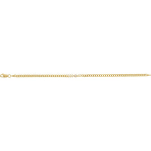 Bezel-Set Solitaire Curb Link Bracelet · 0.07–0.25 ct — 14K Yellow Gold view 2