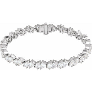 Lab-Grown Diamond Line Bracelet · 9.5 ct — 14K White Gold