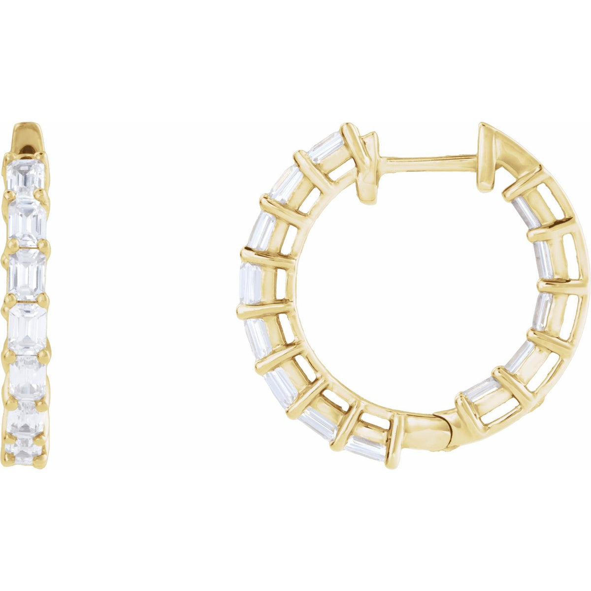 Inside-Outside Hoop Earrings · 3 ct — 14K Yellow Gold