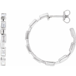 Lab-Grown Diamond Hoop Earrings · 1.25 ct — 14K White Gold