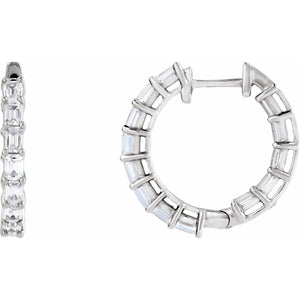 Inside-Outside Hoop Earrings · 3 ct — 14K White Gold