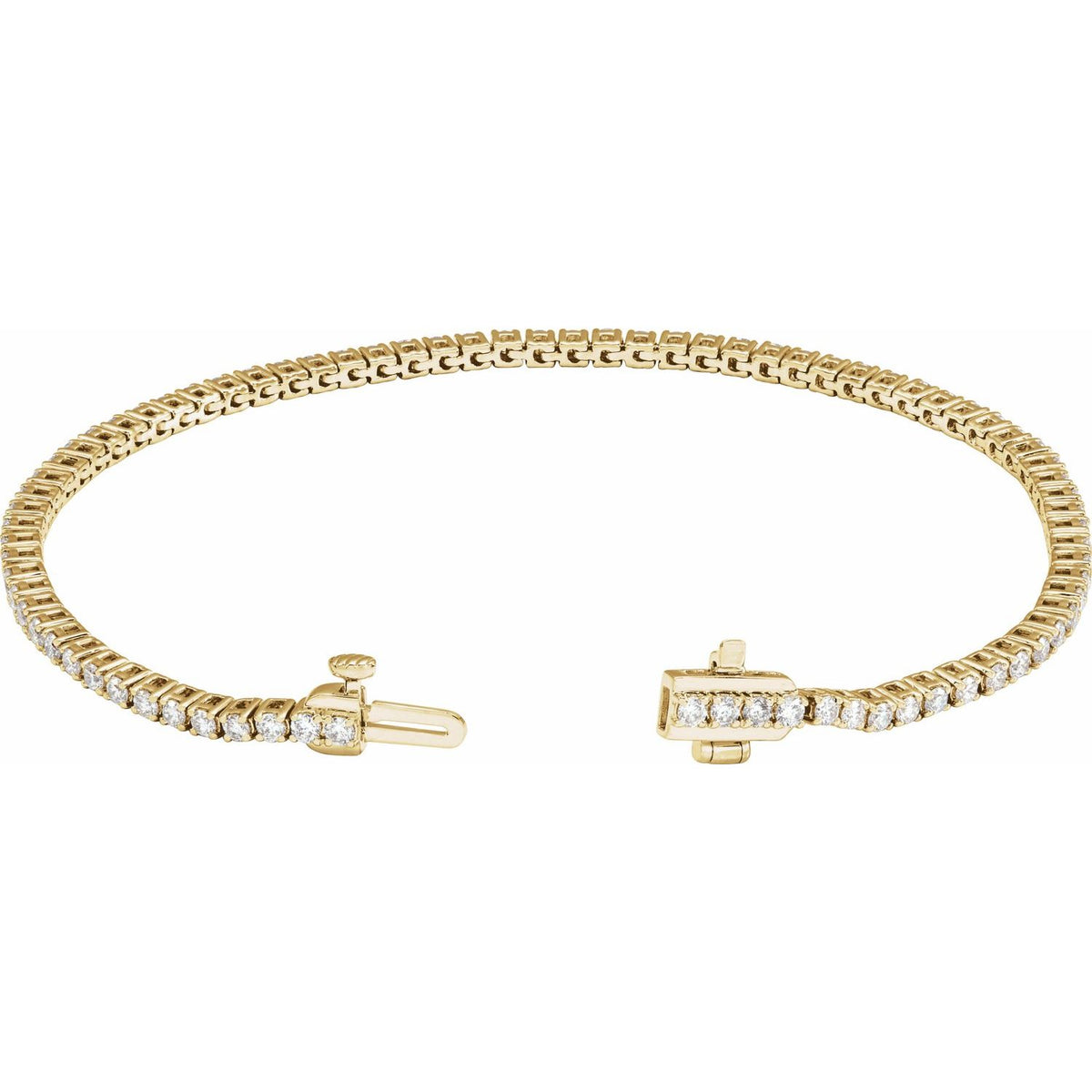 Lab-Grown Diamond Line Bracelet · 2–12 ct — 14K Yellow Gold view 2