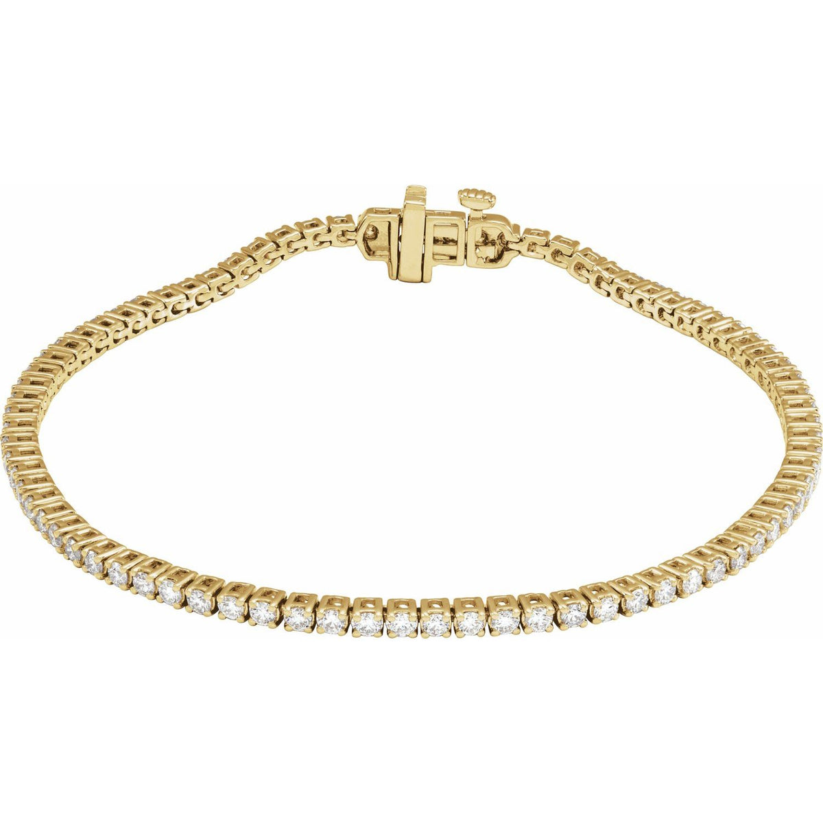 Lab-Grown Diamond Line Bracelet · 2–12 ct — 14K Yellow Gold