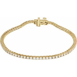 Lab-Grown Diamond Line Bracelet · 2–12 ct — 14K Yellow Gold
