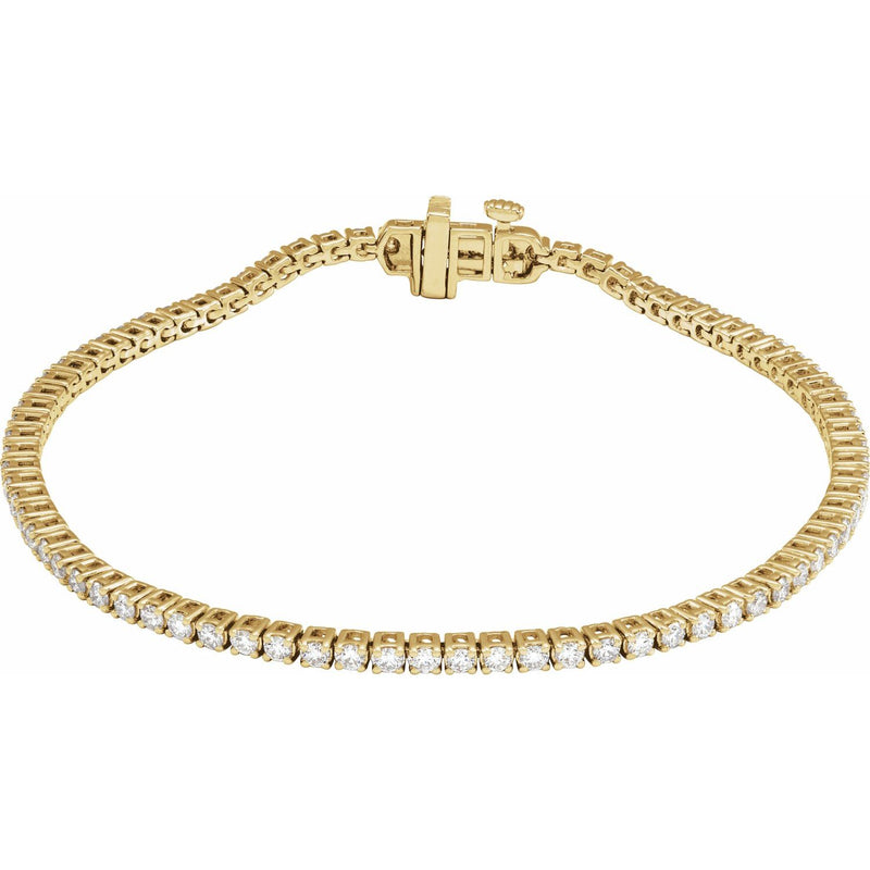 Lab-Grown Diamond Line Bracelet · 2–12 ct — 14K Yellow Gold