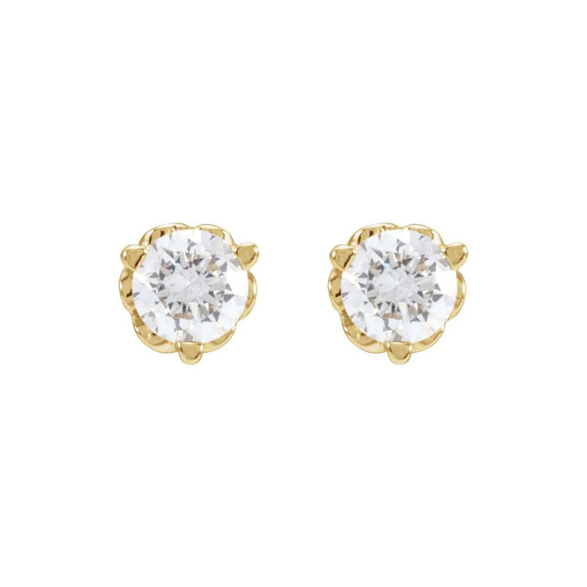 Round 3-Prong Infinity-Inspired Stud Earrings · 0.2–0.5 ct — 14K Yellow Gold view 2