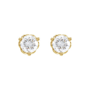 Round 3-Prong Infinity-Inspired Stud Earrings · 0.2–0.5 ct — 14K Yellow Gold view 2