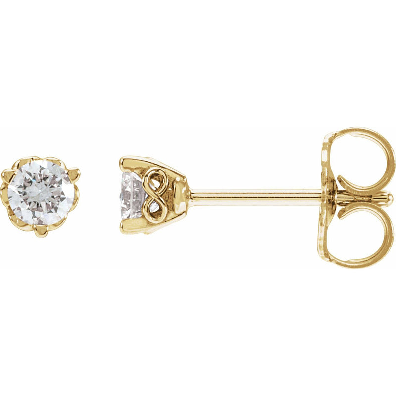 Round 3-Prong Infinity-Inspired Stud Earrings · 0.2–0.5 ct — 14K Yellow Gold