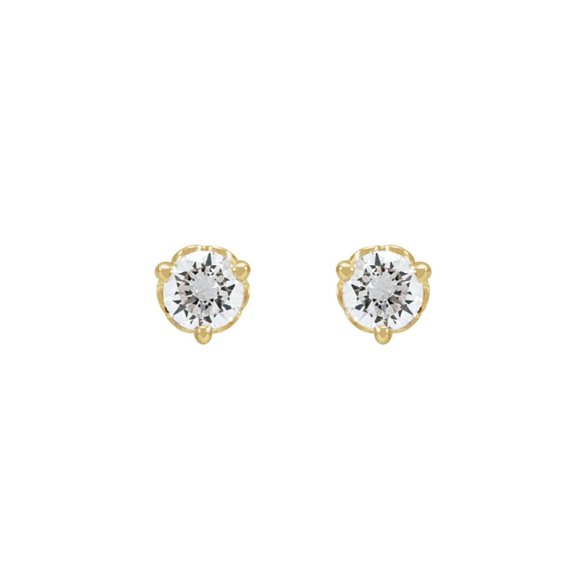Round 3-Prong Scroll Stud Earrings · 0.2–0.5 ct — 14K Yellow Gold view 2