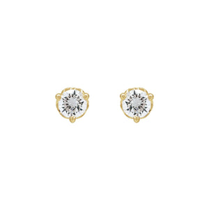 Round 3-Prong Scroll Stud Earrings · 0.2–0.5 ct — 14K Yellow Gold view 2