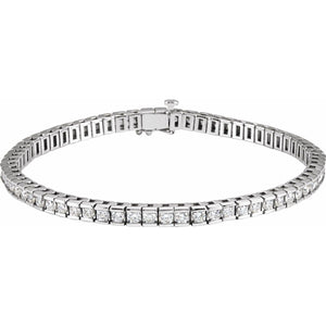 Accented Line Bracelet · 4 ct — 14K White Gold