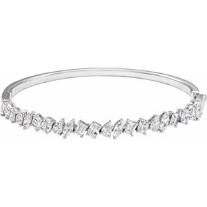 Lab-Grown Diamond Bangle Bracelet · 4.2 ct — 14K White Gold