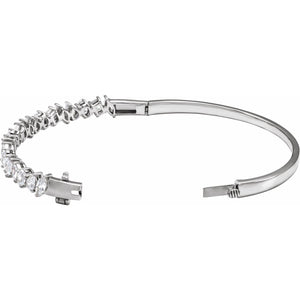 Lab-Grown Diamond Bangle Bracelet · 4.2 ct — 14K White Gold view 2
