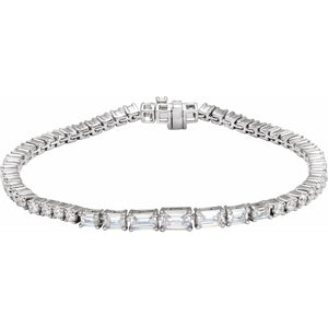 Lab-Grown Diamond Line Bracelet · 4.63 ct — 14K White Gold