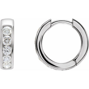 Hinged Hoop Earrings · 0.33–0.63 ct — 14K White Gold
