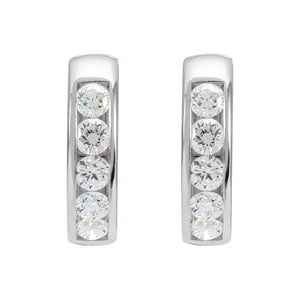 Hinged Hoop Earrings · 0.33–0.63 ct — 14K White Gold view 2