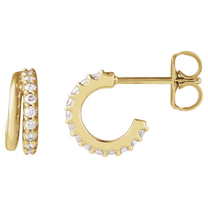 Accented Hoop Earrings · 0.17 ct — 14K Yellow Gold view 2
