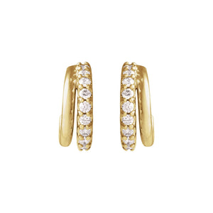 Accented Hoop Earrings · 0.17 ct — 14K Yellow Gold view 3
