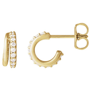 Accented Hoop Earrings · 0.17 ct — 14K Yellow Gold