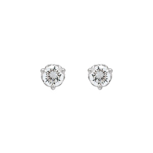 Round 3-Prong Scroll Stud Earrings · 0.2–0.5 ct — 14K White Gold view 2