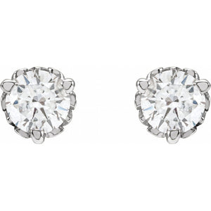 Round 3-Prong Scroll Stud Earrings · 0.2–0.5 ct — 14K White Gold view 2