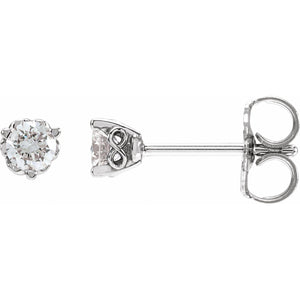 Round 3-Prong Infinity-Inspired Stud Earrings · 0.2–0.5 ct — 14K White Gold