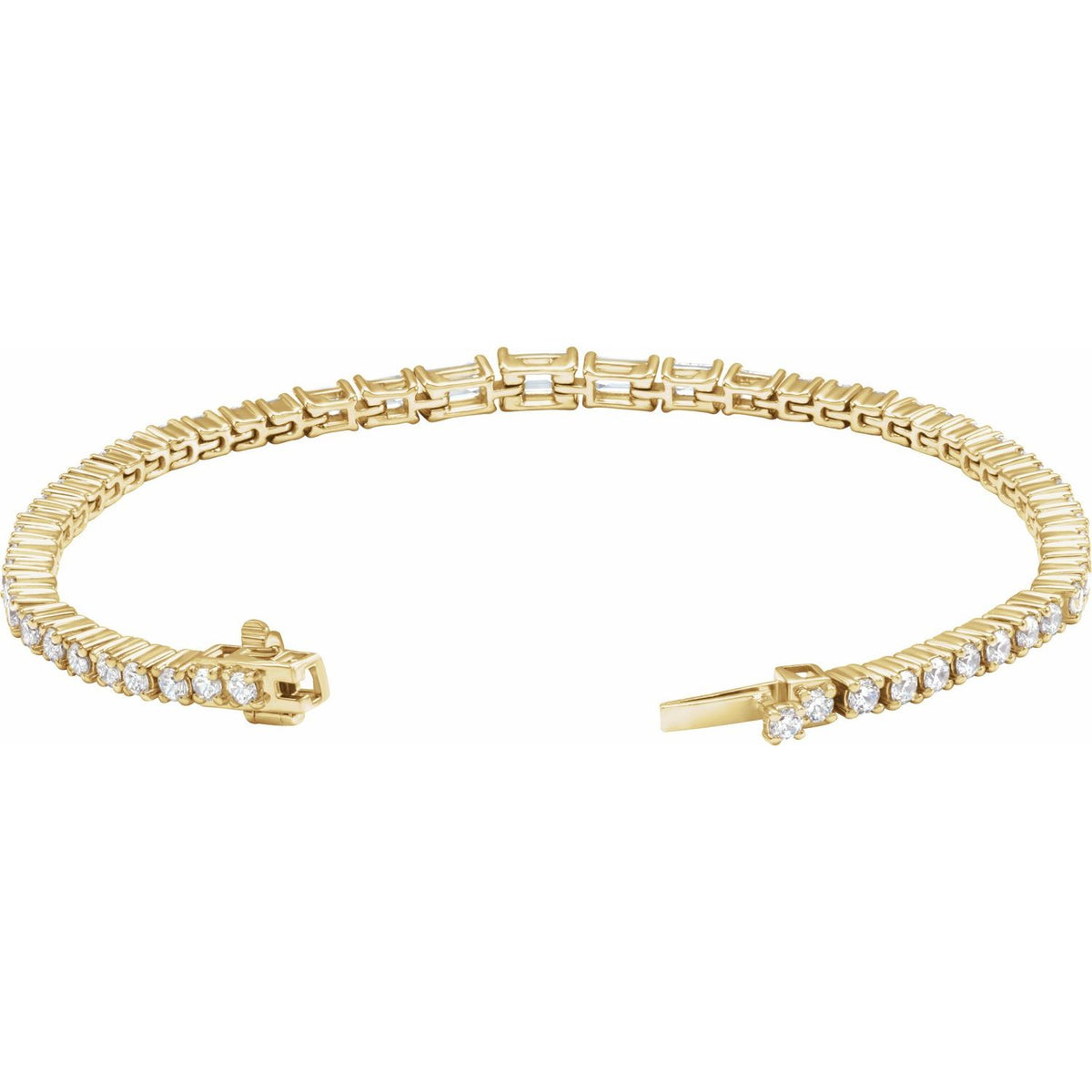 Lab-Grown Diamond Line Bracelet · 4.63 ct — 14K Yellow Gold view 2