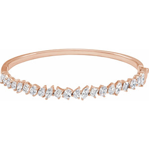 Lab-Grown Diamond Bangle Bracelet · 4.2 ct — 14K Rose Gold