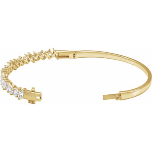 Lab-Grown Diamond Bangle Bracelet · 4.2 ct — 14K Yellow Gold view 2
