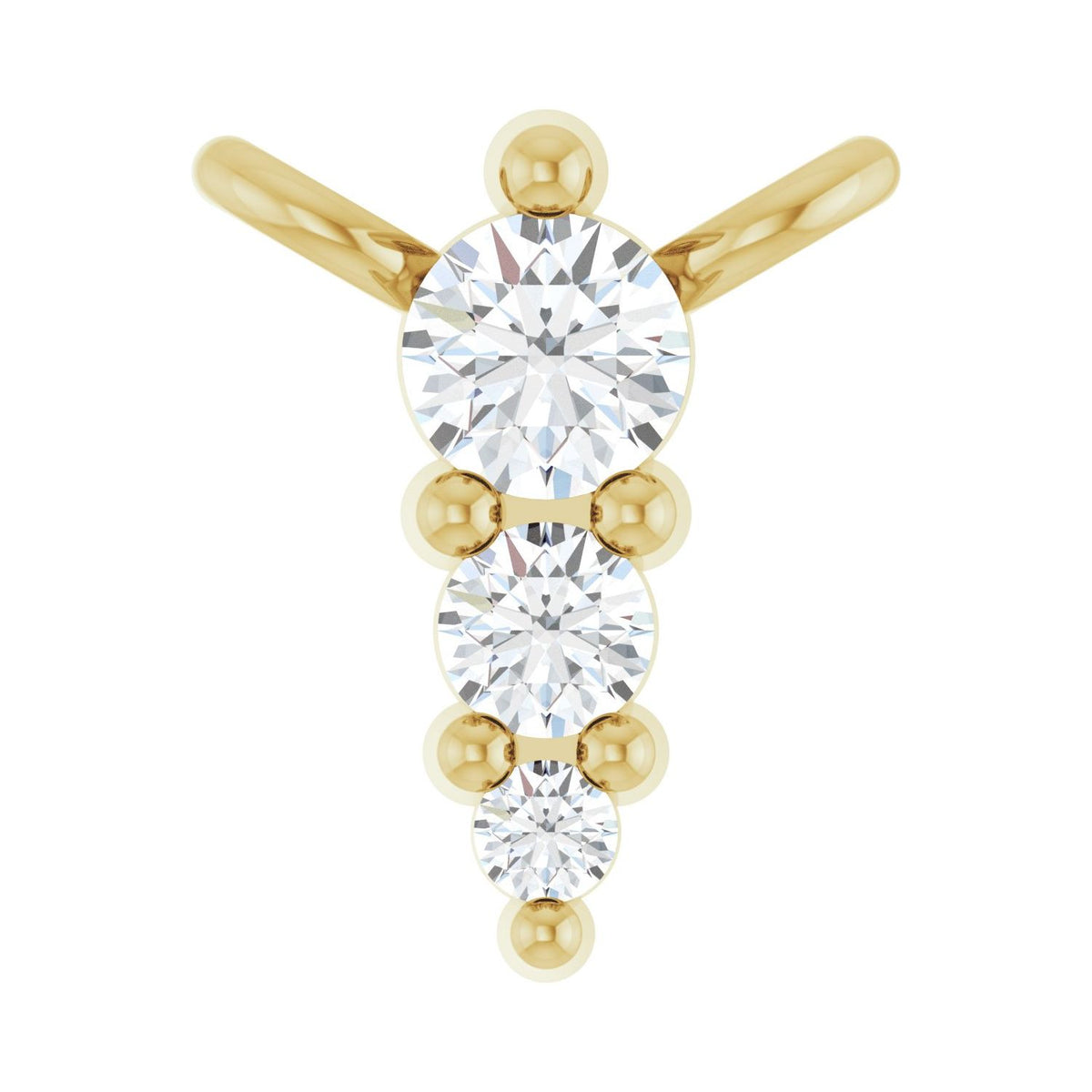 Accented Graduated Bar Necklace · 0.03–0.17 ct — 14K Yellow Gold