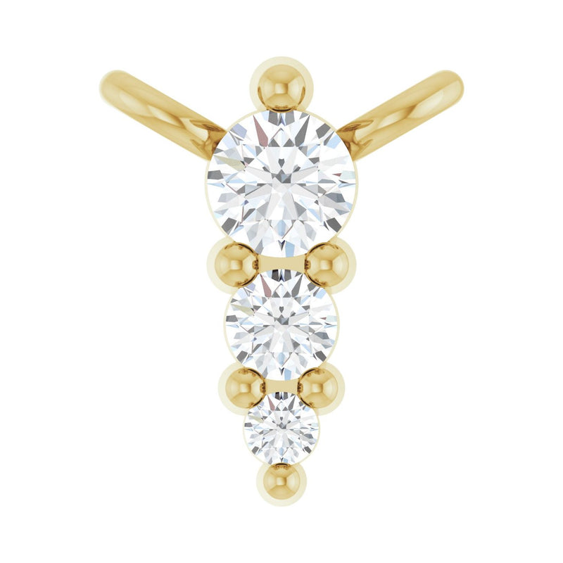 Accented Graduated Bar Necklace · 0.03–0.17 ct — 14K Yellow Gold