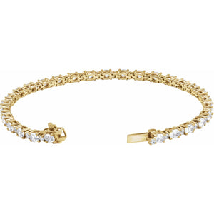 Lab-Grown Diamond Line Bracelet · 5.5 ct — 14K Yellow Gold view 2