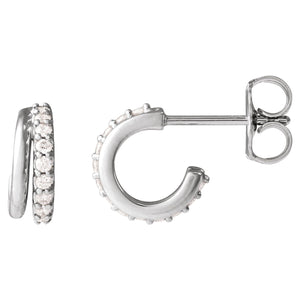 Accented Hoop Earrings · 0.17 ct — 14K White Gold
