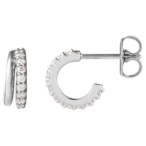 Accented Hoop Earrings · 0.17 ct — 14K White Gold view 2