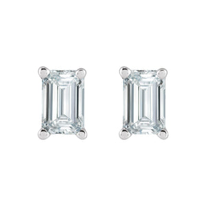 Emerald 4-Prong Stud Earrings · 0.5–3.5 ct — 14K White Gold view 2