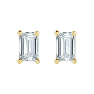 Emerald 4-Prong Stud Earrings · 0.5–3.5 ct — 14K Yellow Gold view 2