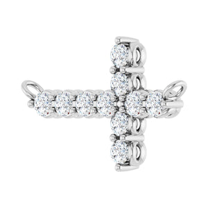Accented Sideways Cross Necklace · 2.33 ct — 14K White Gold view 2