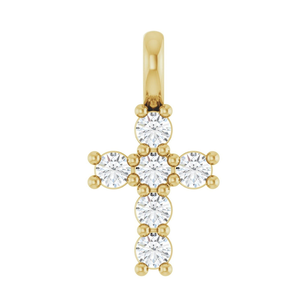 Accented Cross Pendant · 0.17–2 ct — 14K Yellow Gold